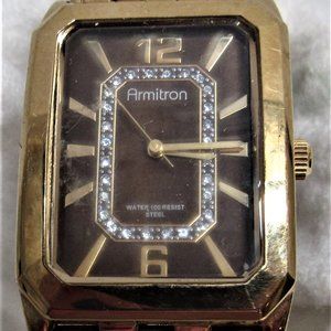 Armitron Ladies  Quartz Watch Brown Dail Rhinestones